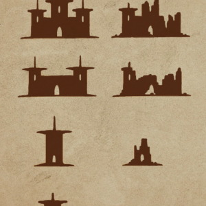 Pantaleon's stylised city and ruin icons