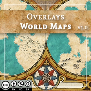 World Map Two and Four Globe Overlays
