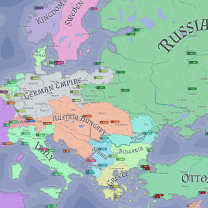 World war 1 Europe map